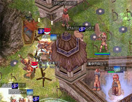 オーラ騎士を攻撃中